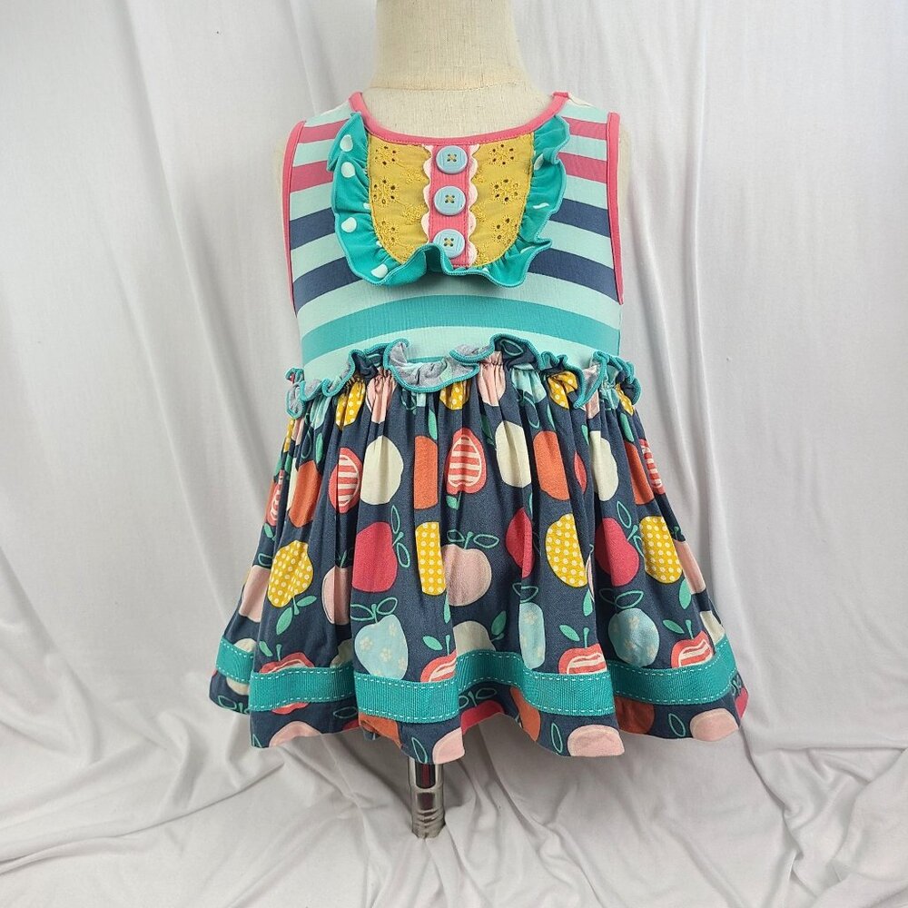 Matilda Jane Apple A Day Sara Tunic Ruffles Buttons Stripes Girl 2